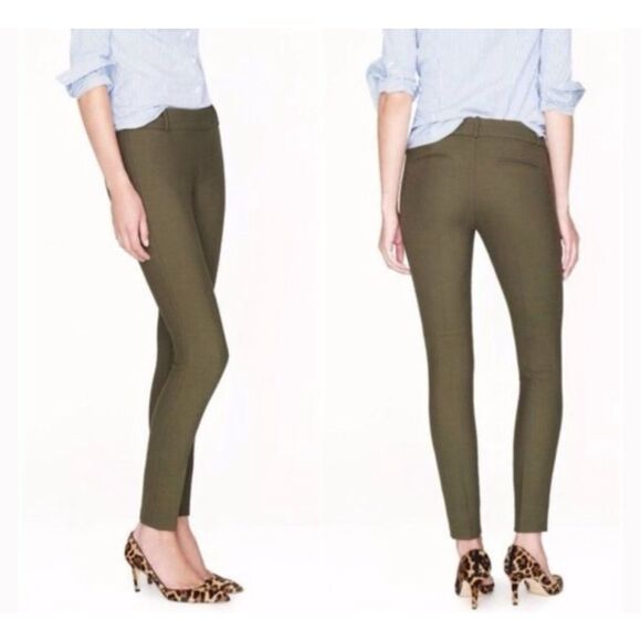 J.Crew Pants - J. Crew Olive Green Wool Blend Flat Front Skinny Dress Pants Size 6